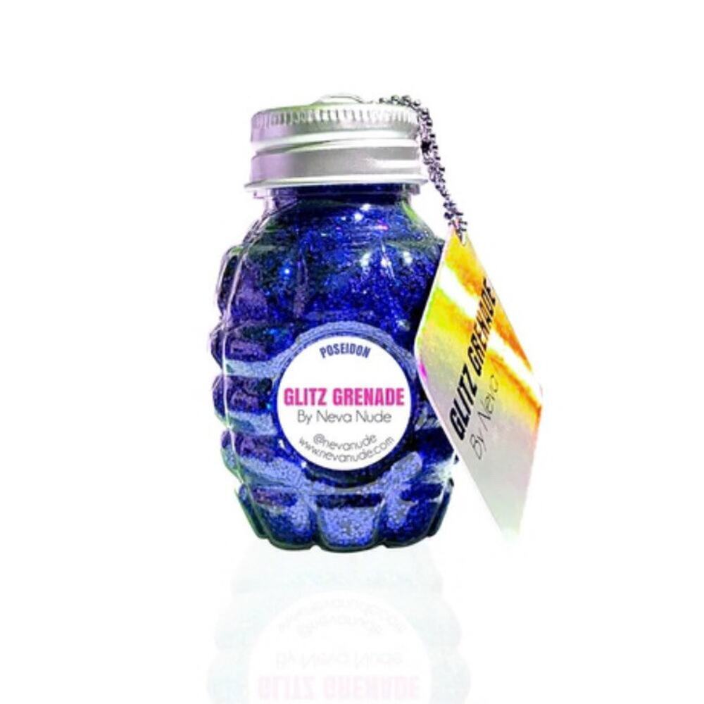 🦋B2G1🦋NEVA NUDE Cosmetic Glitter Glitz Grenade In Aloe Gel | POSEIDON BLUE